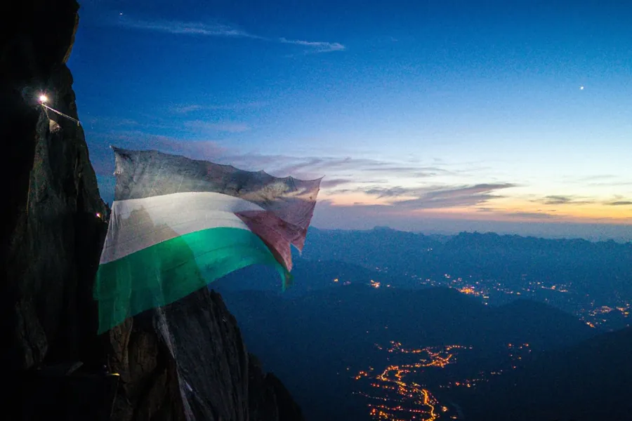 Drapeau palestinien à Chamonix