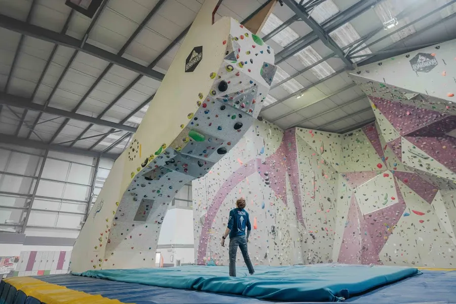 Boardroom climbing wall