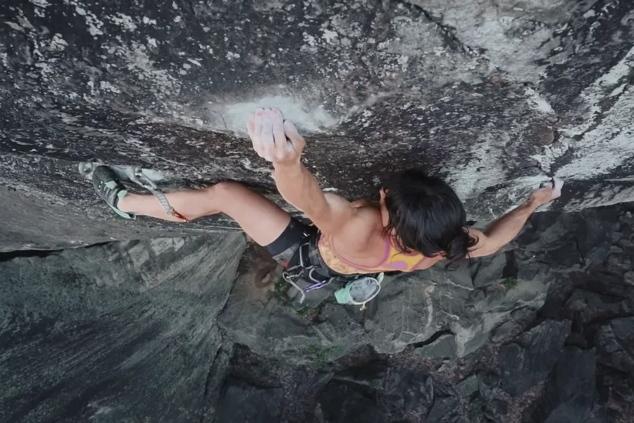Nina Williams climbing on China Beach